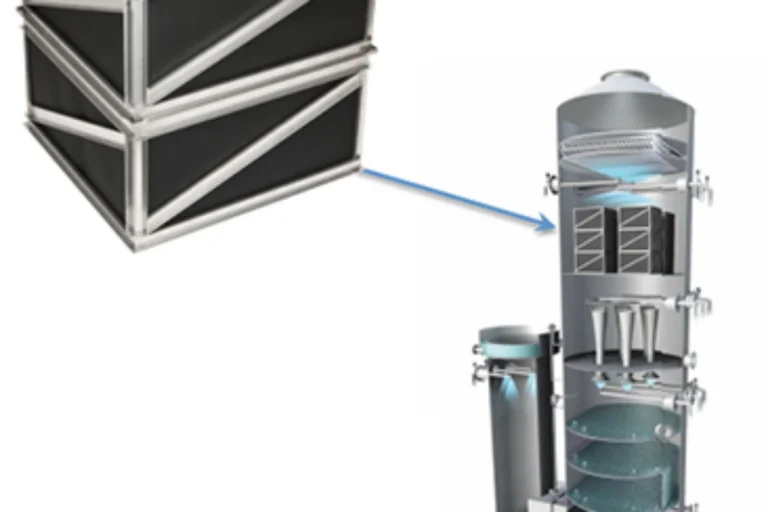 Rendering showing the interior view of the EnviroCare MercuryPak Scrubber for SSI Compliance